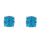 Blue Topaz Stud Earrings in Sterling Silver - jewelerize.com