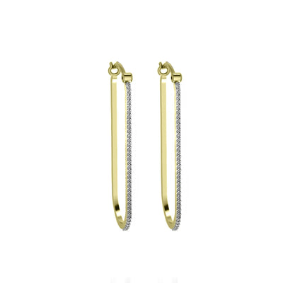 Diamond Fashion Hoop Earrings in 10K Yellow Gold - jewelerize.com