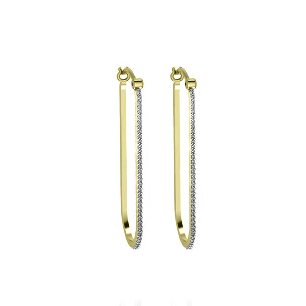 Diamond Fashion Hoop Earrings in 10K Yellow Gold - jewelerize.com