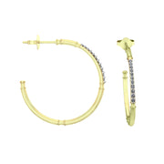 Diamond Fashion Half Hoop Earrings in 10K Yellow Gold - jewelerize.com