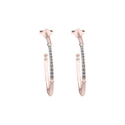 Diamond Fashion Half Hoop Earrings in 10K Rose Gold - jewelerize.com