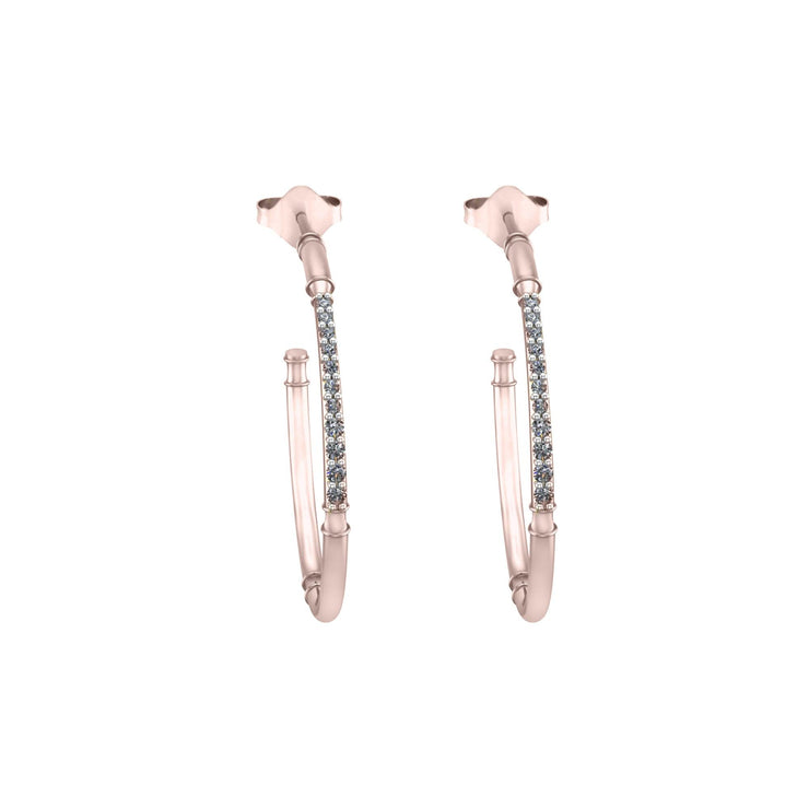 Diamond Fashion Half Hoop Earrings in 10K Rose Gold - jewelerize.com