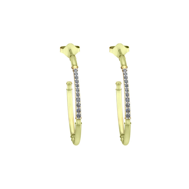 Diamond Fashion Half Hoop Earrings in 10K Yellow Gold - jewelerize.com
