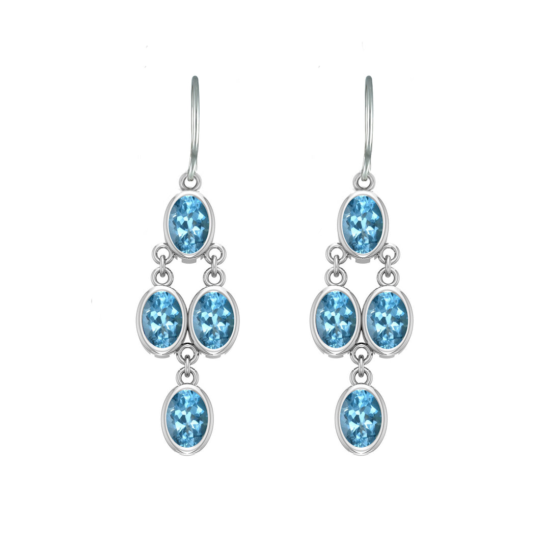 Blue Topaz Dangle Earrings in Sterling Silver - jewelerize.com