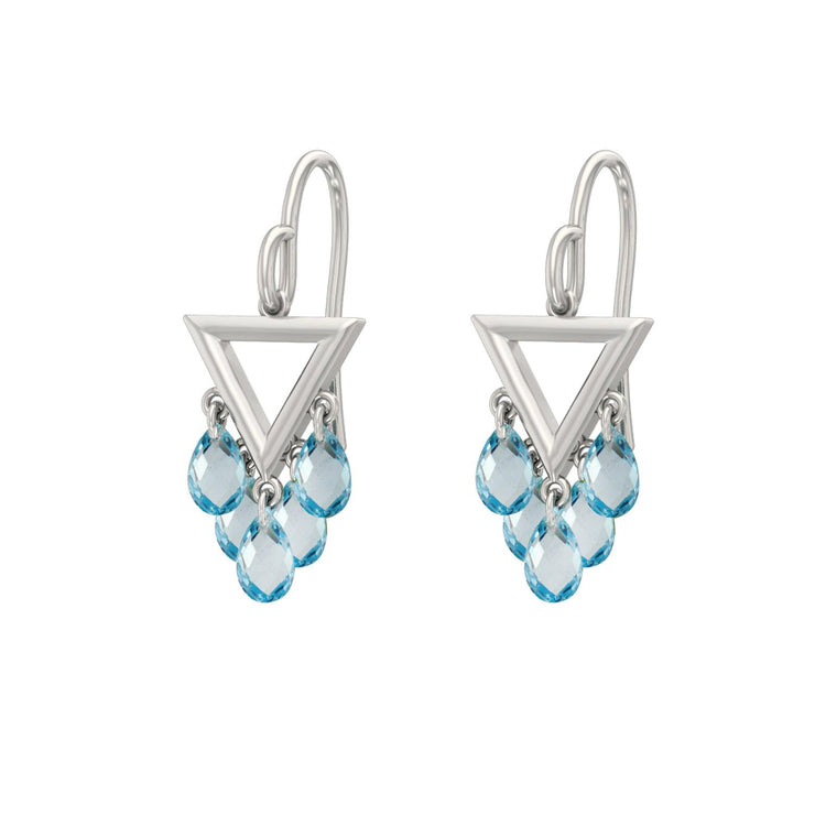 Blue Topaz Briolette Earrings in Sterling Silver - jewelerize.com