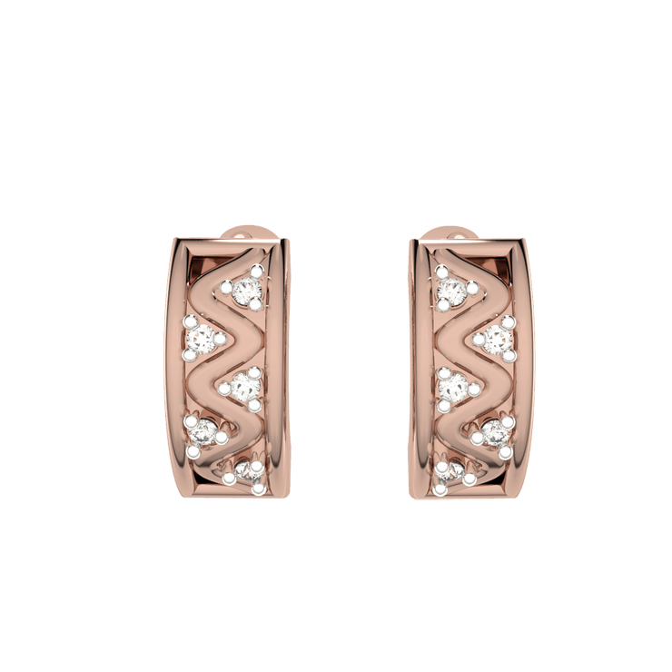 Diamond Huggie Earrings in 10K Rose Gold - jewelerize.com