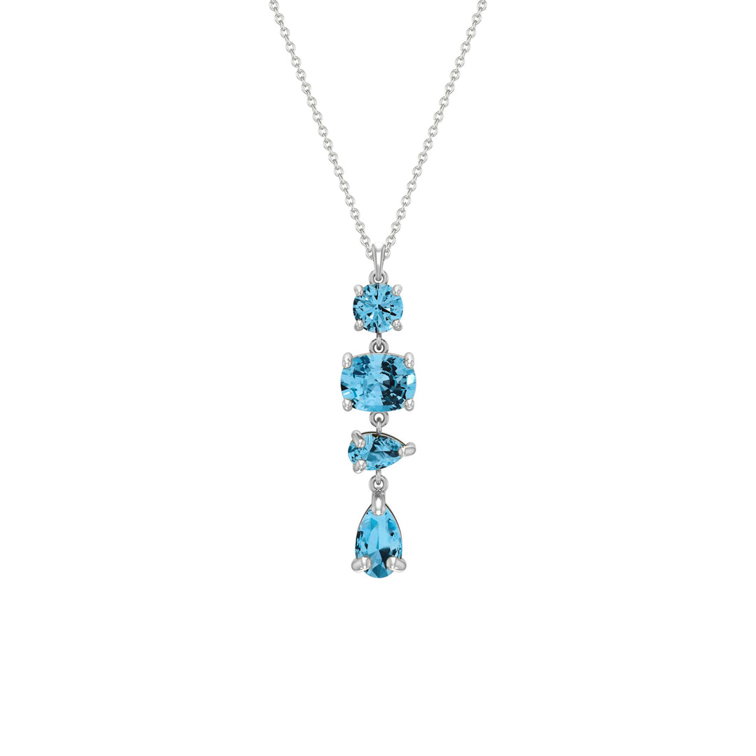 Blue Topaz Fashion Pendant in Sterling Silver - jewelerize.com