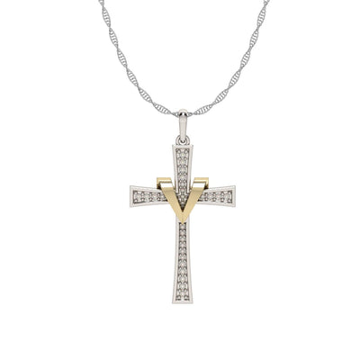 Diamond Fashion Cross Pendant in 10K Gold - jewelerize.com