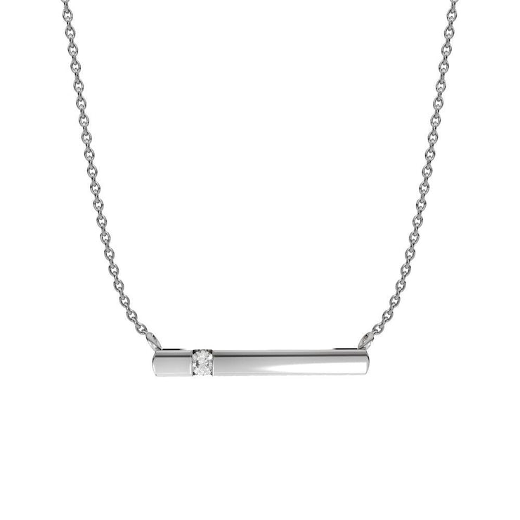 Diamond Fashion Bar Necklace in 10K White Gold - jewelerize.com