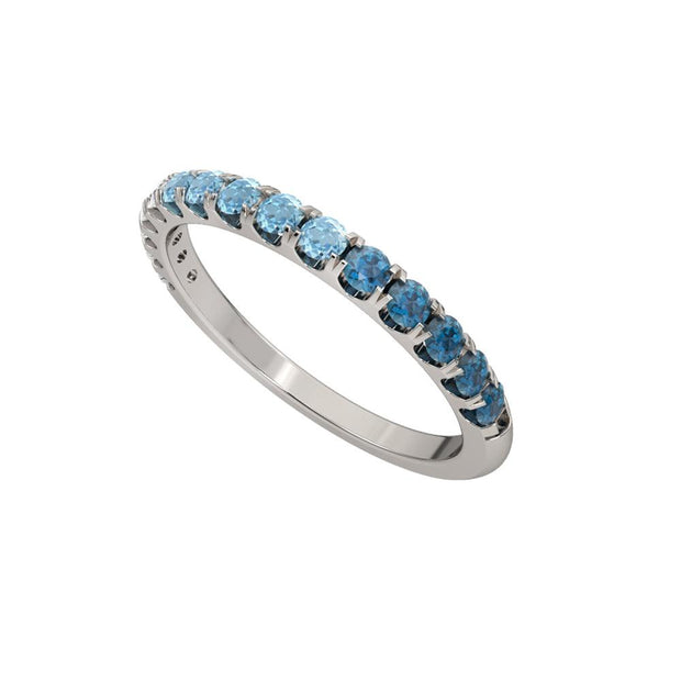 Blue Topaz Ombre Band Ring in Sterling Silver - jewelerize.com