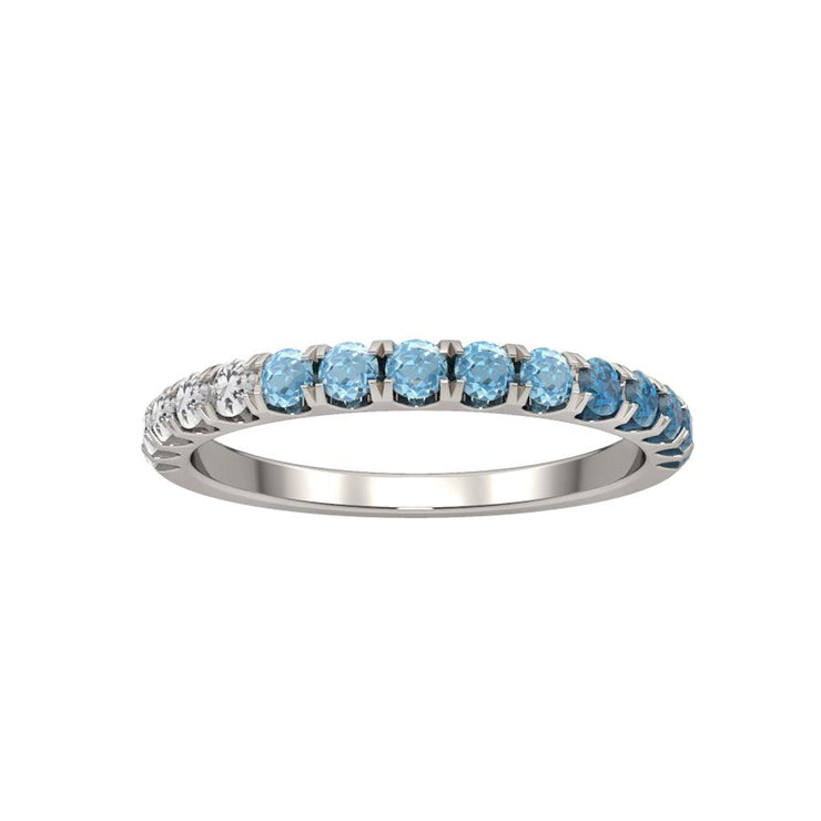 Blue Topaz Ombre Band Ring in Sterling Silver - jewelerize.com