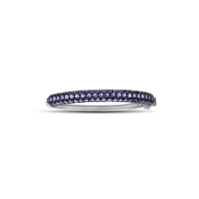 Amethyst and Black Rhodium Bangle in Silver - jewelerize.com