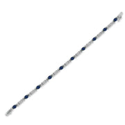 Created Blue Sapphire 'Mom' Bracelet in Silver - jewelerize.com