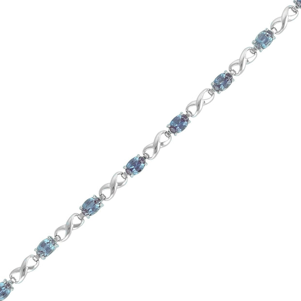 Created Alexandrite Infinity Bracelet in Silver - jewelerize.com