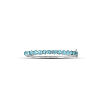 Blue Topaz Fashion Bangle in Sterling Silver - jewelerize.com