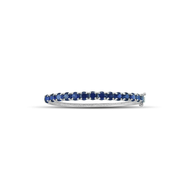 Created Sapphire Fashion Bangle in Sterling Silver - jewelerize.com
