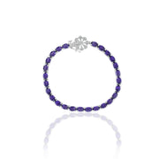 Amethyst and Diamond Bracelet with Flower Lock - jewelerize.com