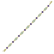 Green and Purple Amethyst Fashion Bracelet in 10K Yellow Gold - jewelerize.com