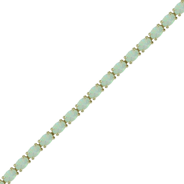 Created Opal Fashion Tennis Bracelet in 10K Yellow Gold - jewelerize.com