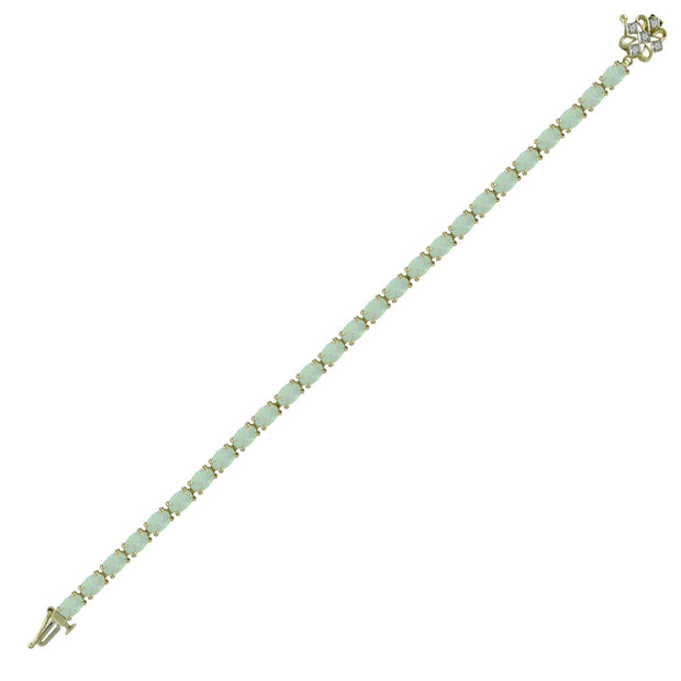Created Opal Fashion Tennis Bracelet in 10K Yellow Gold - jewelerize.com