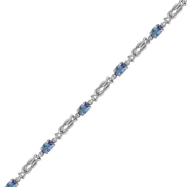 Tanzanite and Diamond Fashion Bracelet in 10K White Gold - jewelerize.com