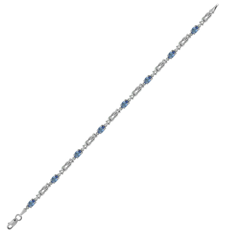 Tanzanite and Diamond Fashion Bracelet in 10K White Gold - jewelerize.com