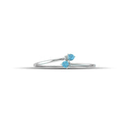 Blue Topaz Bracelet - Flex Bangle with Blue Topaz and Diamond in Silver - jewelerize.com