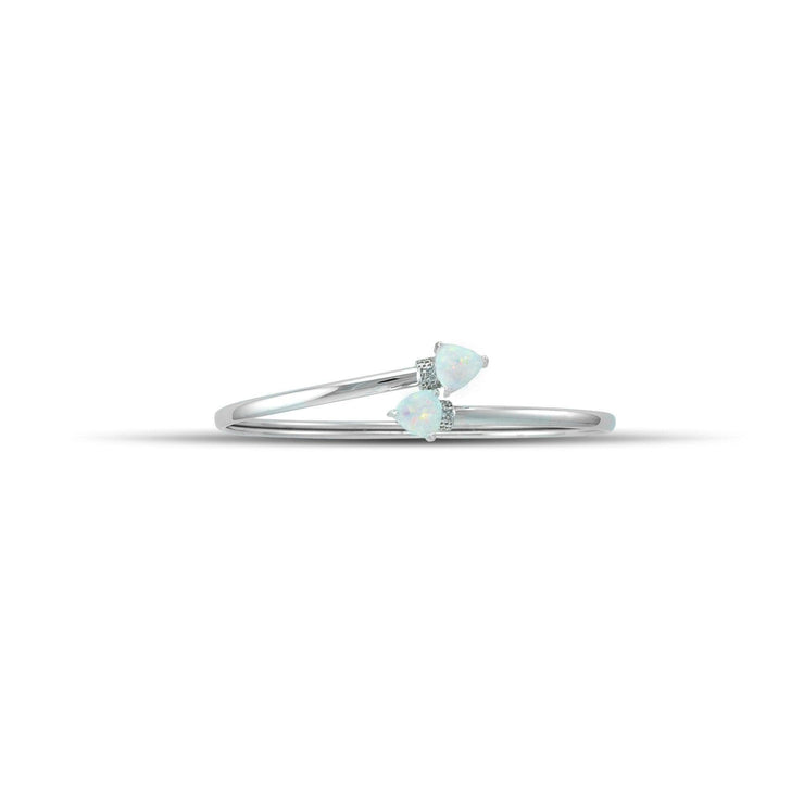 Created Opal and Diamond Flex Bypass Bangle - jewelerize.com