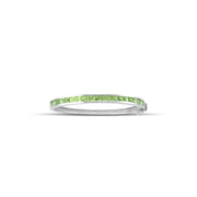 Channel Set Peridot Bangle in Sterling Silver - jewelerize.com