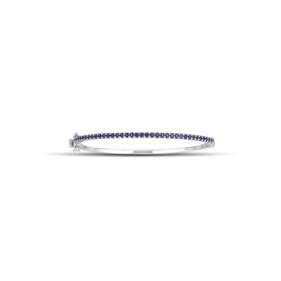 Purple Amethyst Fashion Bangle in Sterling Silver - jewelerize.com