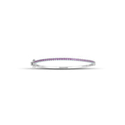 Created Pink Sapphire Fashion Bangle in Sterling Silver - jewelerize.com