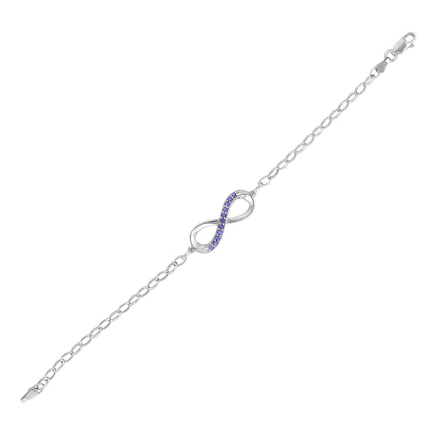 Amethyst Infinity Chain Bracelet in Sterling Silver - jewelerize.com