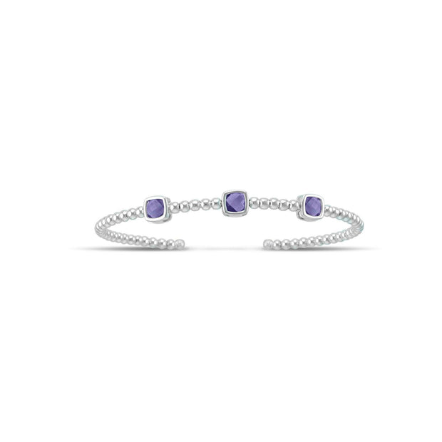 Purple Amethyst Fashion Cuff in Sterling Silver - jewelerize.com
