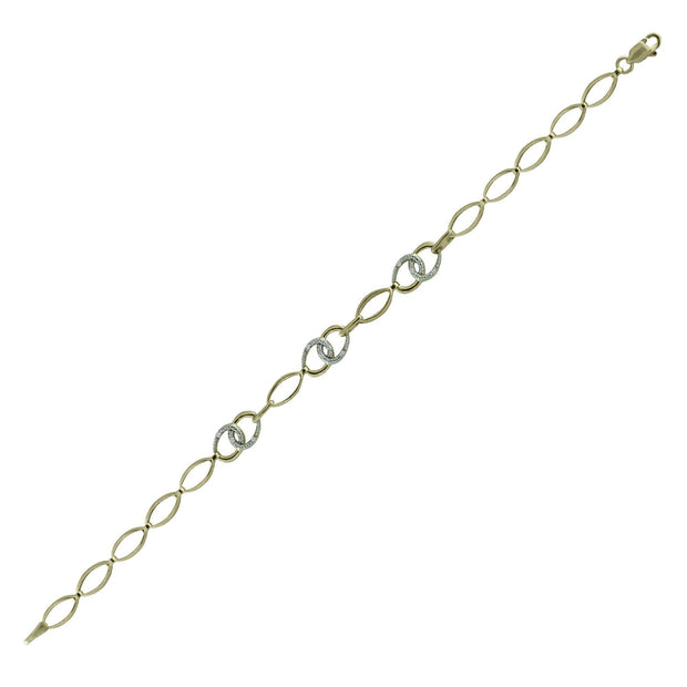 Diamond Accent Fashion Bracelet in 10K Yellow Gold - jewelerize.com