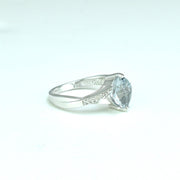 Aquamarine and Diamond Fashion Ring in Sterling Silver - jewelerize.com