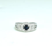 Genuine Sapphire and Diamond Accent Fashion Ring in Silver - jewelerize.com