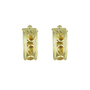 Citrine Huggy Hoop Fashion Earrings in 10K Yellow Gold - jewelerize.com