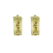 Citrine Huggy Hoop Fashion Earrings in 10K Yellow Gold - jewelerize.com