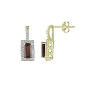 Garnet and Diamond Fashion Earrings in 10K Yellow Gold - jewelerize.com