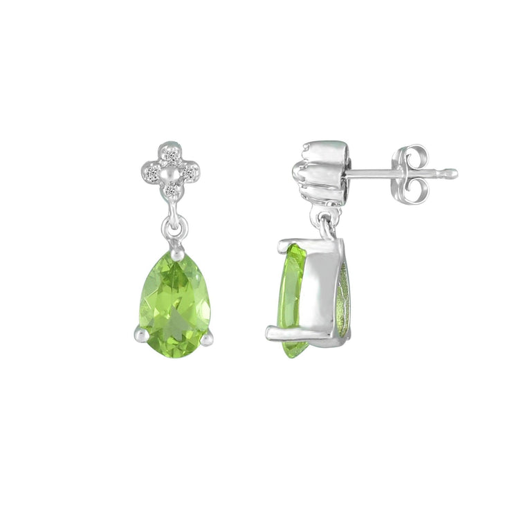 Peridot and Diamond Accent Fashion Drop Earrings in 10K - jewelerize.com