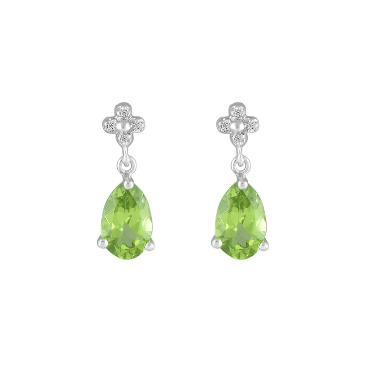 Peridot and Diamond Accent Fashion Drop Earrings in 10K - jewelerize.com