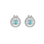 Blue Topaz and Diamond Fashion Sterling Silver Earrings - jewelerize.com