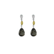 Citrine, Smokey Topaz Diamond Accent Sterling Silver Earrings - jewelerize.com