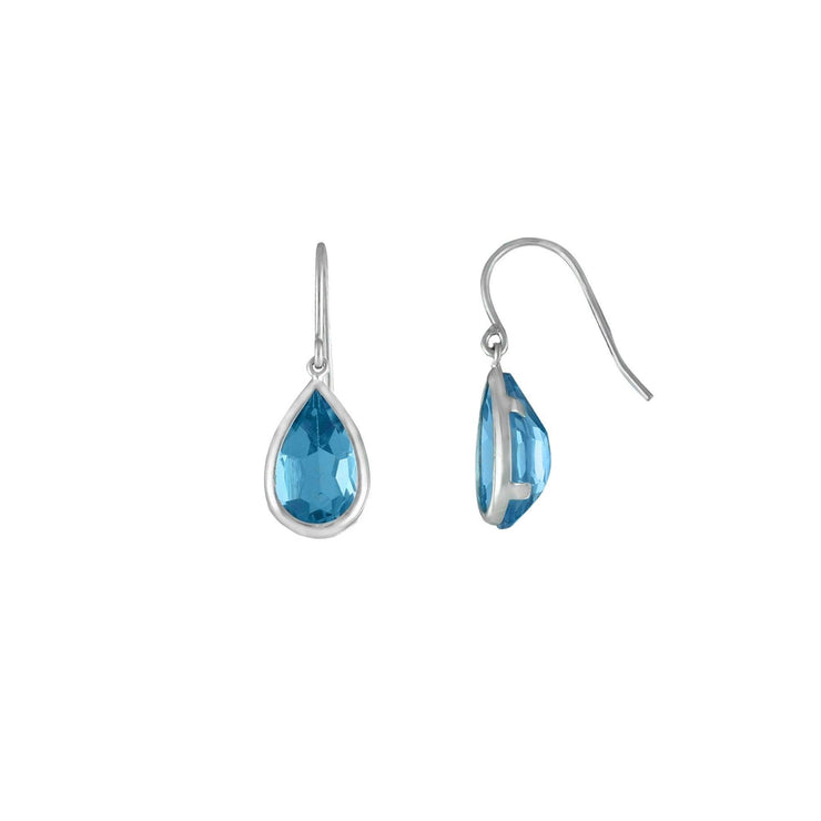 Blue Topaz Dangle Earrings in Sterling Silver - jewelerize.com