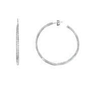 Diamond Hoop Earrings - Fashion Diamond Accent Earrings in Silver - jewelerize.com