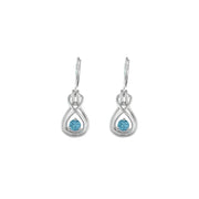 Blue Topaz Dangle Earrings - Blue Topaz and Diamond Earrings in Silver - jewelerize.com