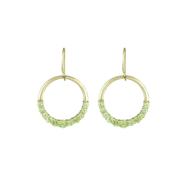 Graduated Peridot Fashion Dangle Earrings in 10K Yellow Gold - jewelerize.com