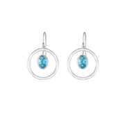Sterling Silver Blue Topaz Dangle Earrings - jewelerize.com