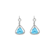 Blue Topaz and Diamond Earrings in Sterling Silver - jewelerize.com