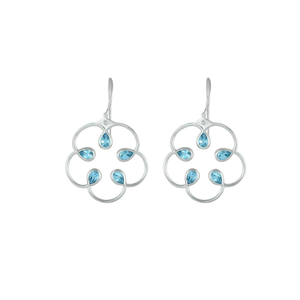 Blue Topaz Fashion Earrings in Sterling Silver - jewelerize.com